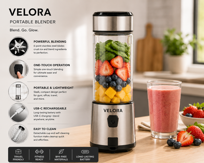 Portable Cordless Blender | Velora USB C Rechargeable